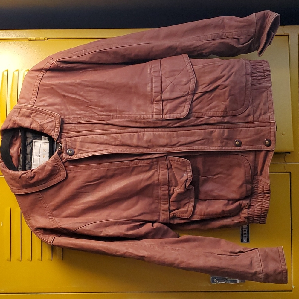 Leather Bomber Jacket Towne by London Fog